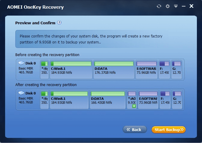 Create a factory recovery partition in Windows c