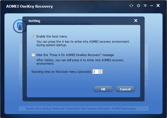 Create a factory recovery partition in Windows e