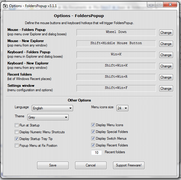 Folderspopup keyboard options