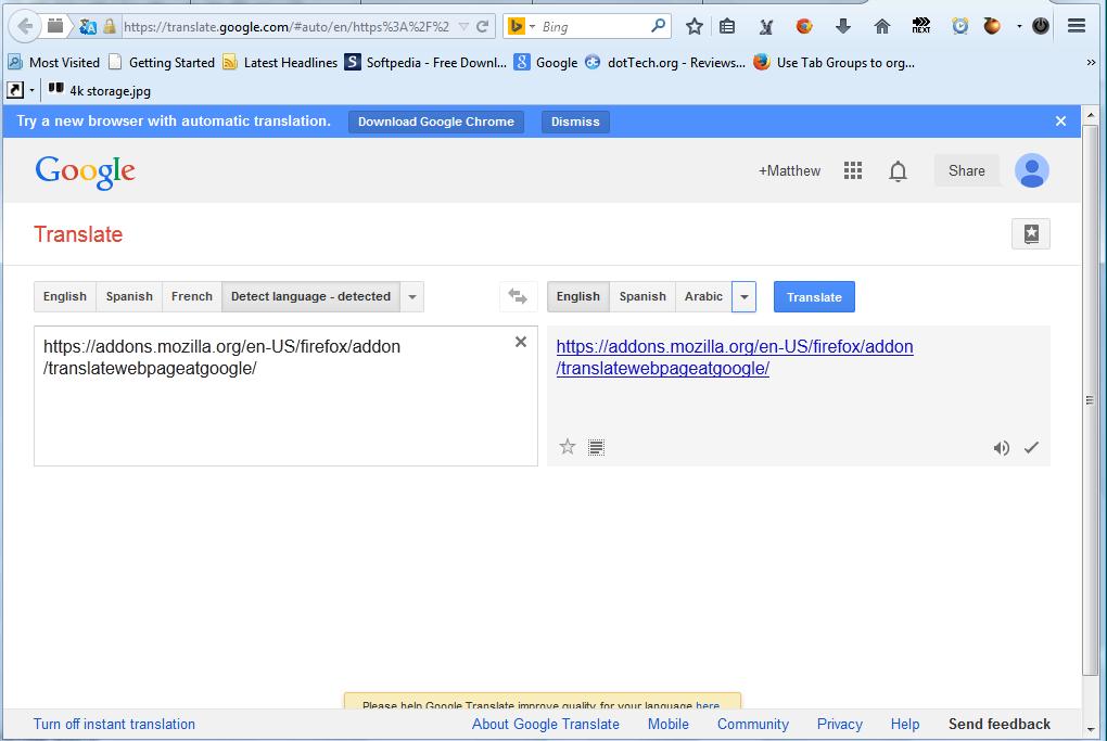 how to translate page using mozilla firefox