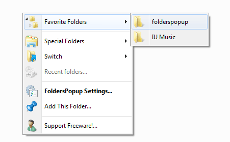 open favorite folders and documents in one click