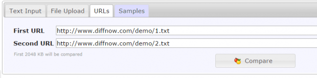 Compare two text files online