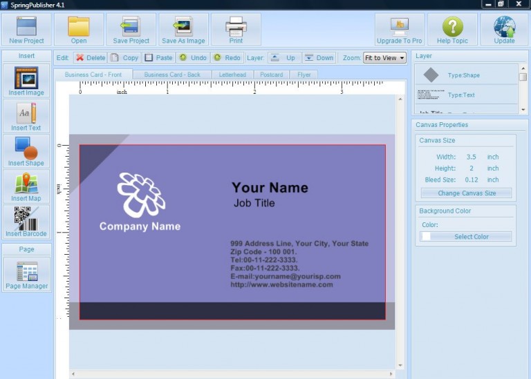 free business card maker win 10