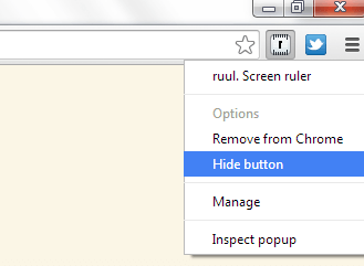 hide extension icons chrome