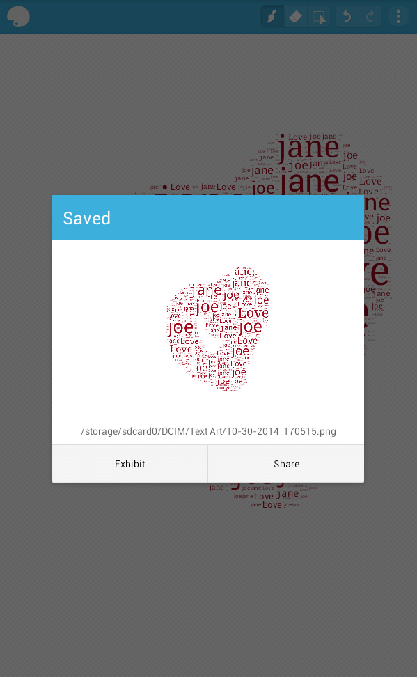 text art using custom text Android f