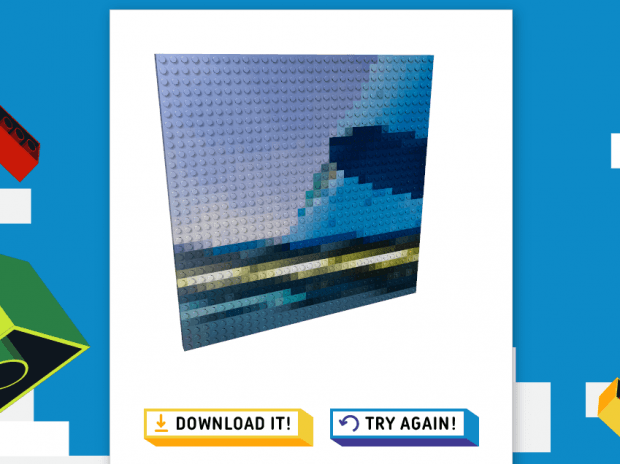 turn images to LEGO bricks mosaic b