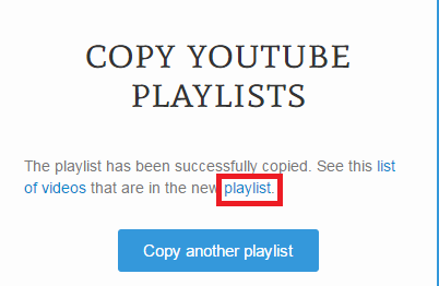 Copy YouTube Playlists d