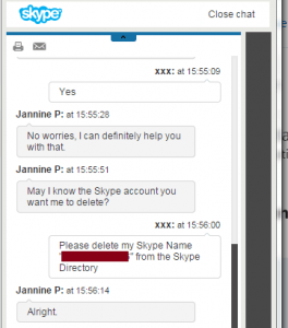 how to delete skype account in mobile