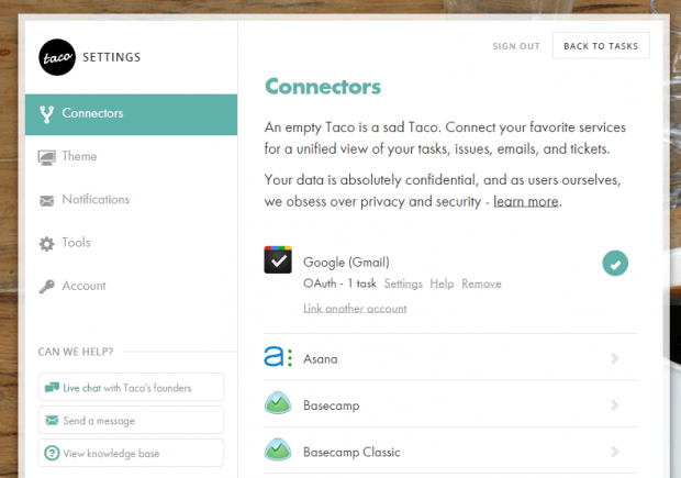 Organize tasks in New tab Chrome c