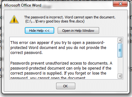 Password Protect document in MS Word 2007 c