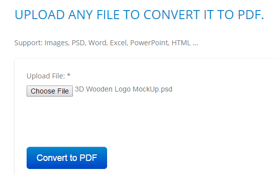 convert PSD file to PDF online