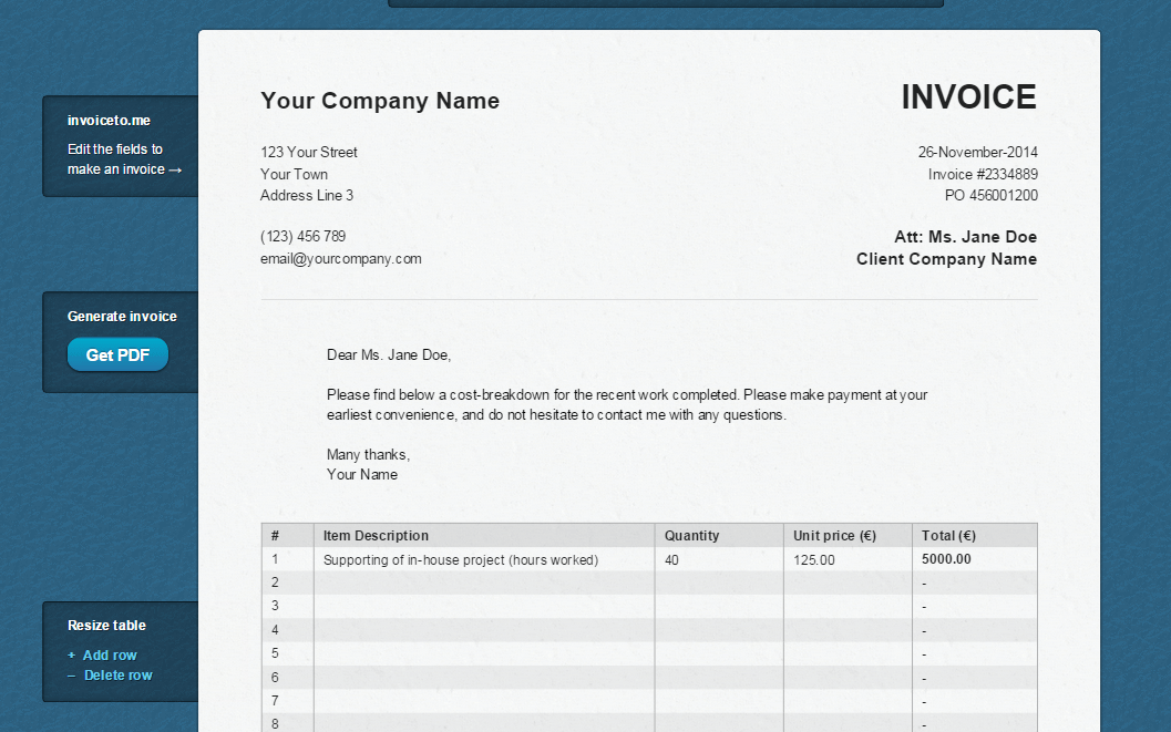 create an invoice online for