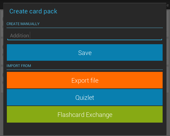 create flash card android