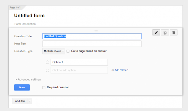 create forms in Google Drive c