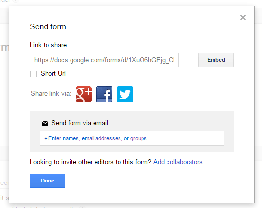 create forms in Google Drive e