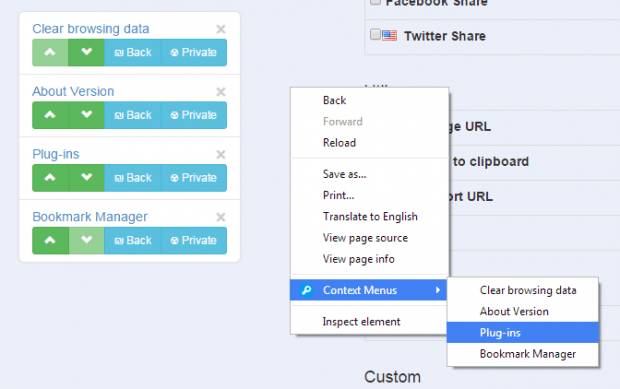 custom context menu Chrome c