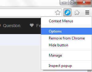 custom context menu Chrome