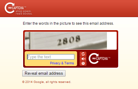 hide email address with captcha c