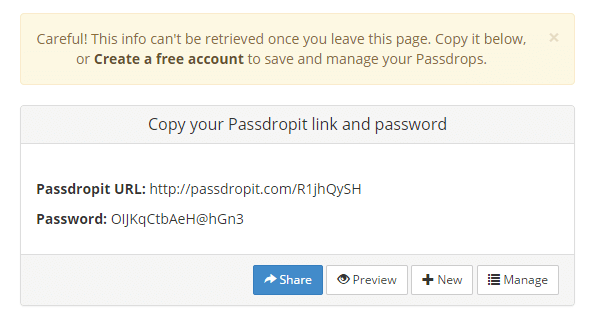set a password to a Dropbox link d