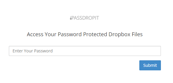 set a password to a Dropbox link e