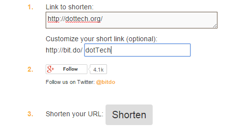 Create custom short URL online