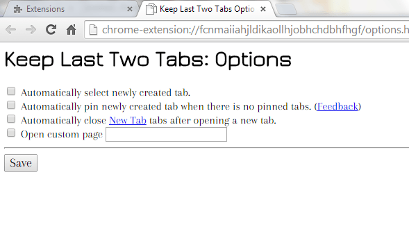 Keep Last Two Tabs Chrome b