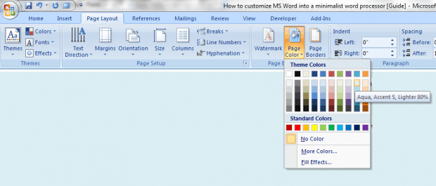 Minimalist MS Word 2007 c