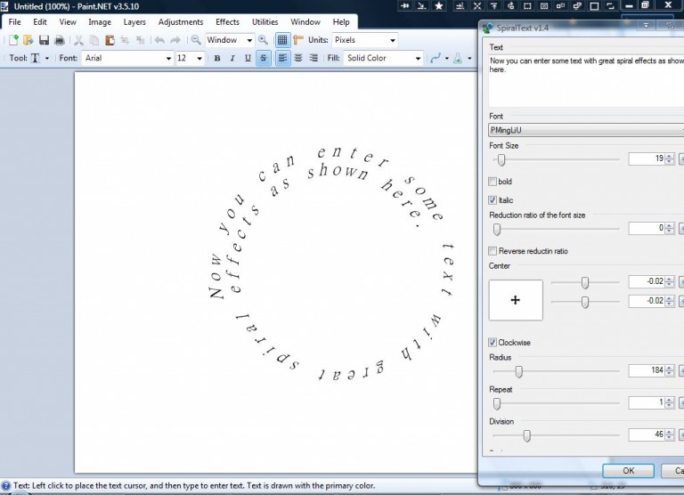 How to add a spiral text effect to images using Paint.NET [Guide] | dotTech