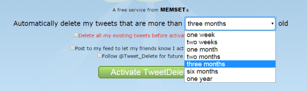 automatically delete posts in Twitter