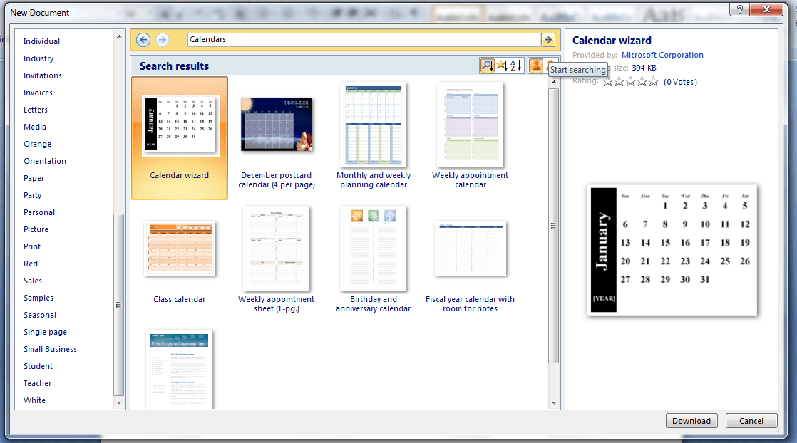 How to make a calendar in microsoft word 2003 and 2007: using the.