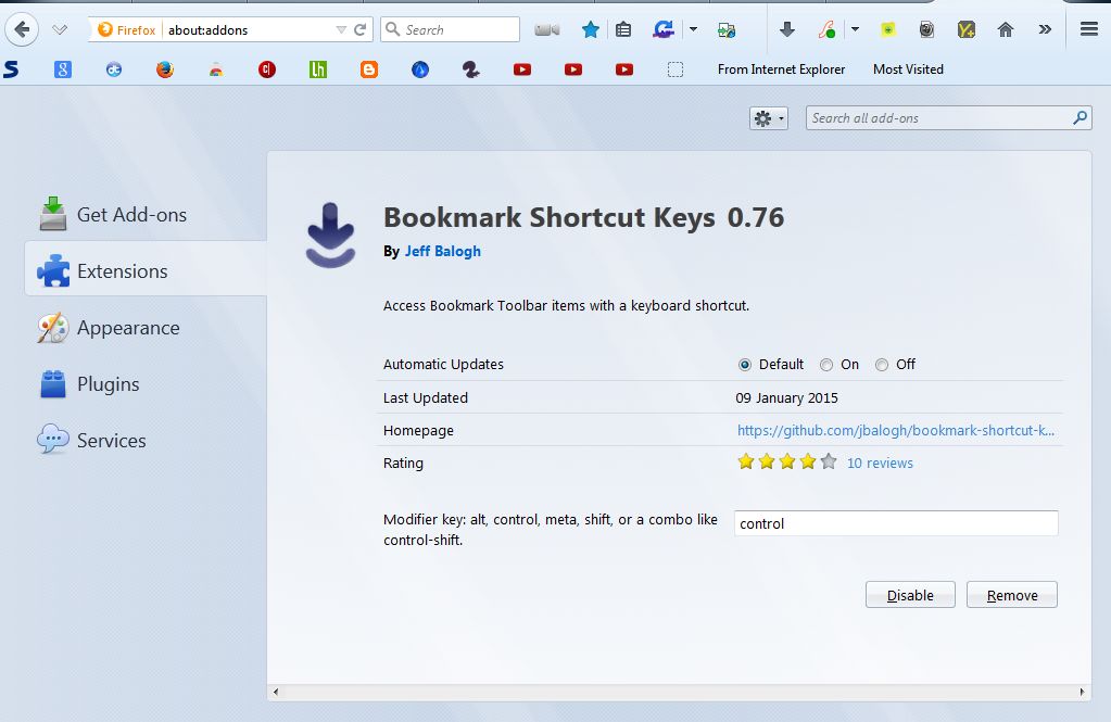 How To Access Websites On The Bookmarks Toolbar With Hotkeys In Firefox