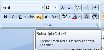 Subscript style