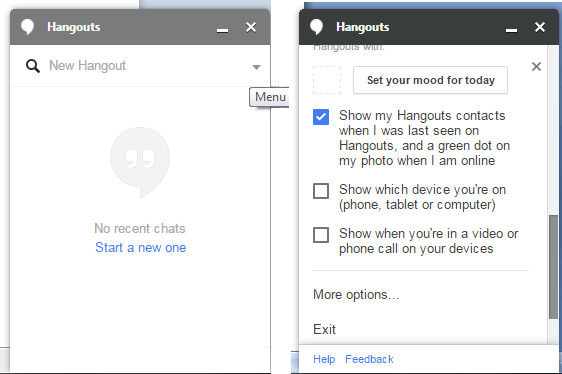 disable last seen reports on Hangouts Chrome