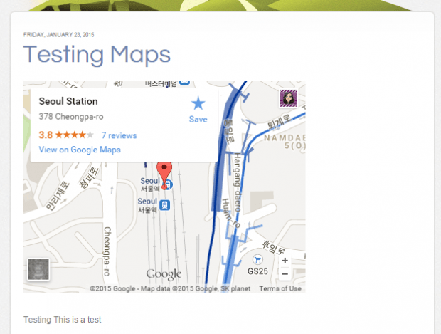 embed a Google Map in Blogger b