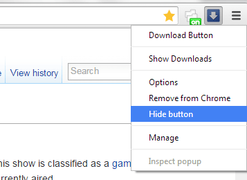open Download tab via toolbar in Chrome