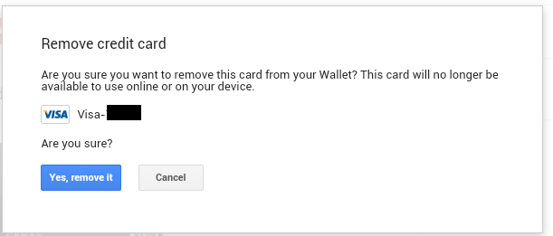 remove credit card from Play Store d