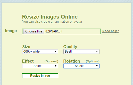 resize animated GIF images online