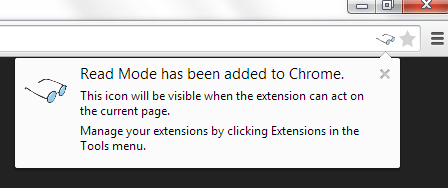 enable Read Mode in Chrome