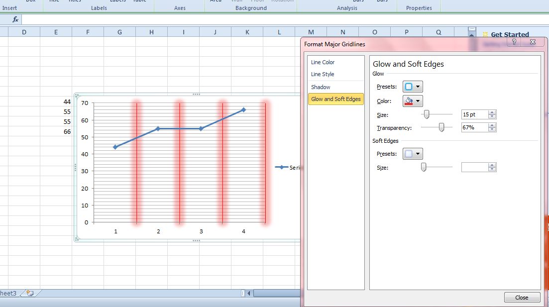 microsoft excel for mac major and gridlines for graphs
