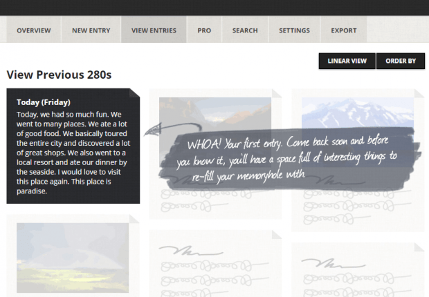 private online journal in 280 characters e