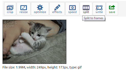 Split GIF image in frames
