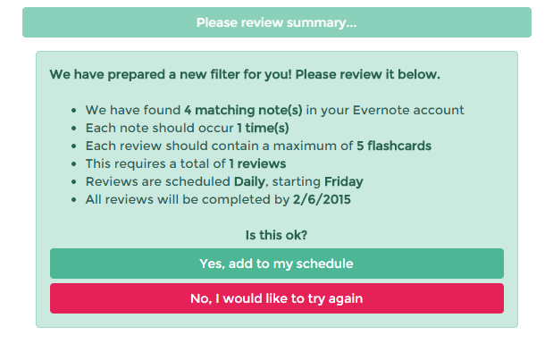 review and remember notes in Evernote c
