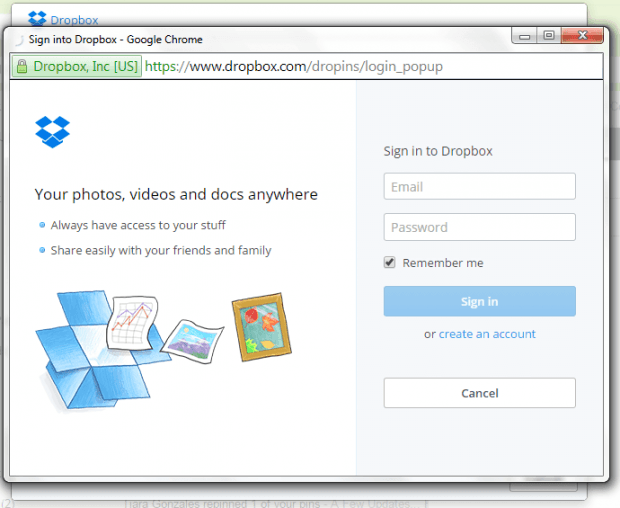 send and preview Dropbox files in Gmail Chrome b
