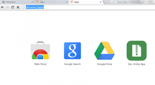 Show apps in new tab b