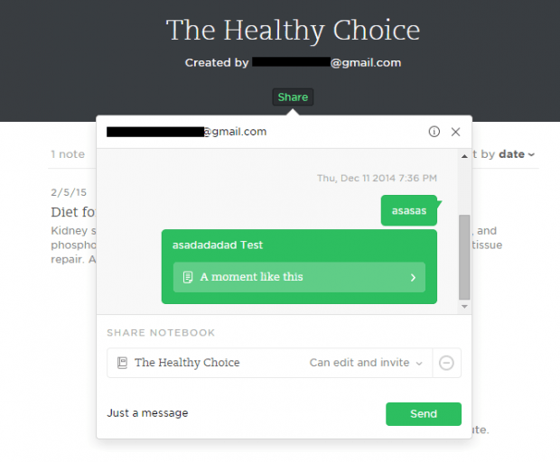 share notes and notebooks in Evernote