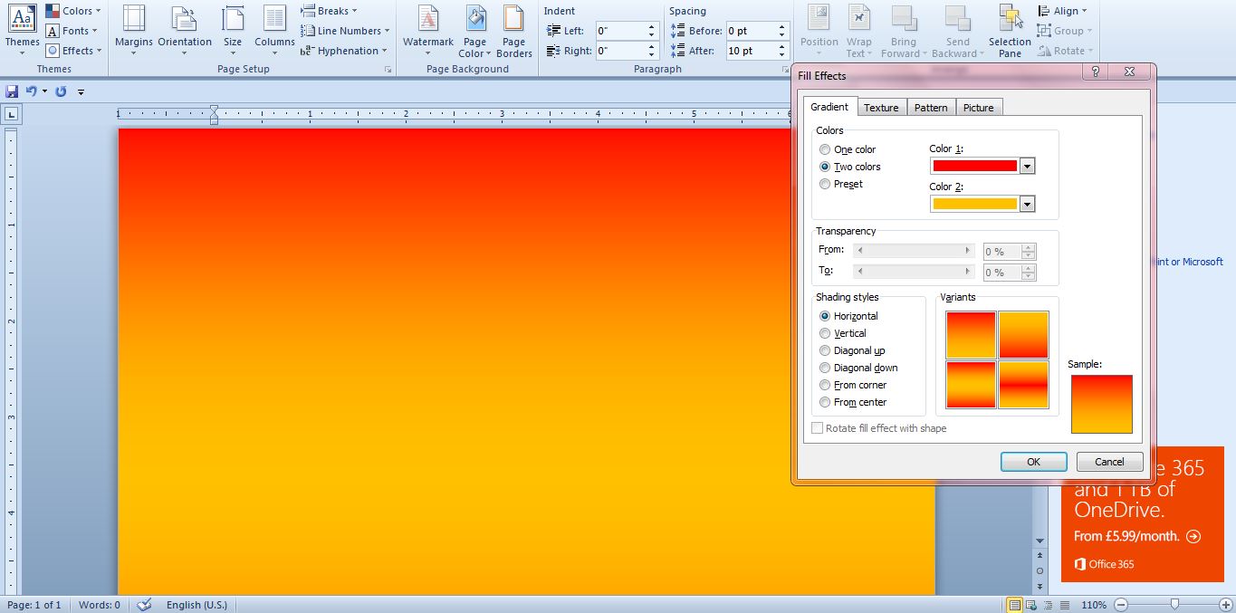 How to use colors, fill effects and image backgrounds in Word documents ...