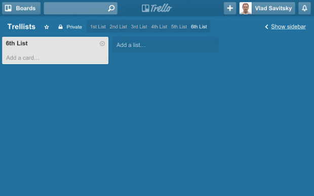 hide or show lists in Trello Chrome