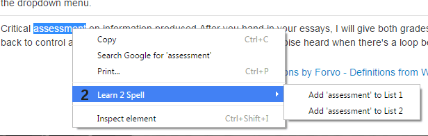 learn to spell in Chrome