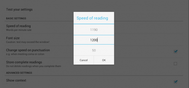 speed reading Android d