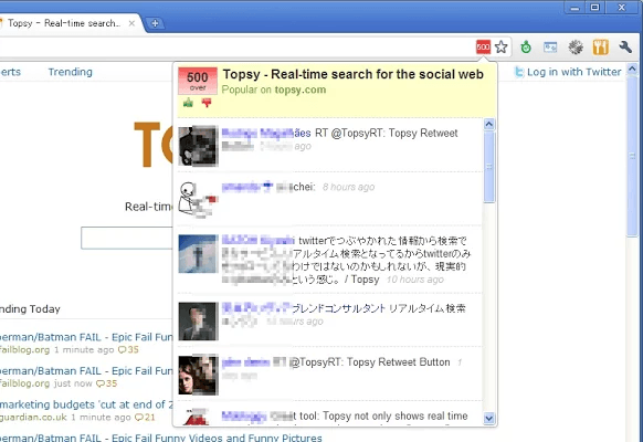 total number of tweets Chrome
